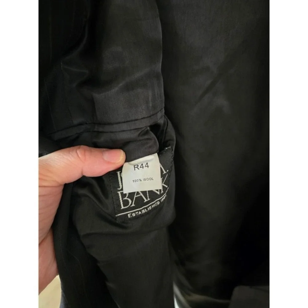 Jos.‎ A. Bank Men's Black Pinstripe Wool Two Button Blazer Business Career
